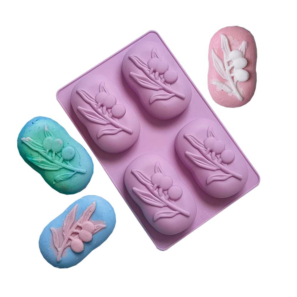 Soap Making Kit For Beginners - 4-полосная овальная силиконовая форма для мыла