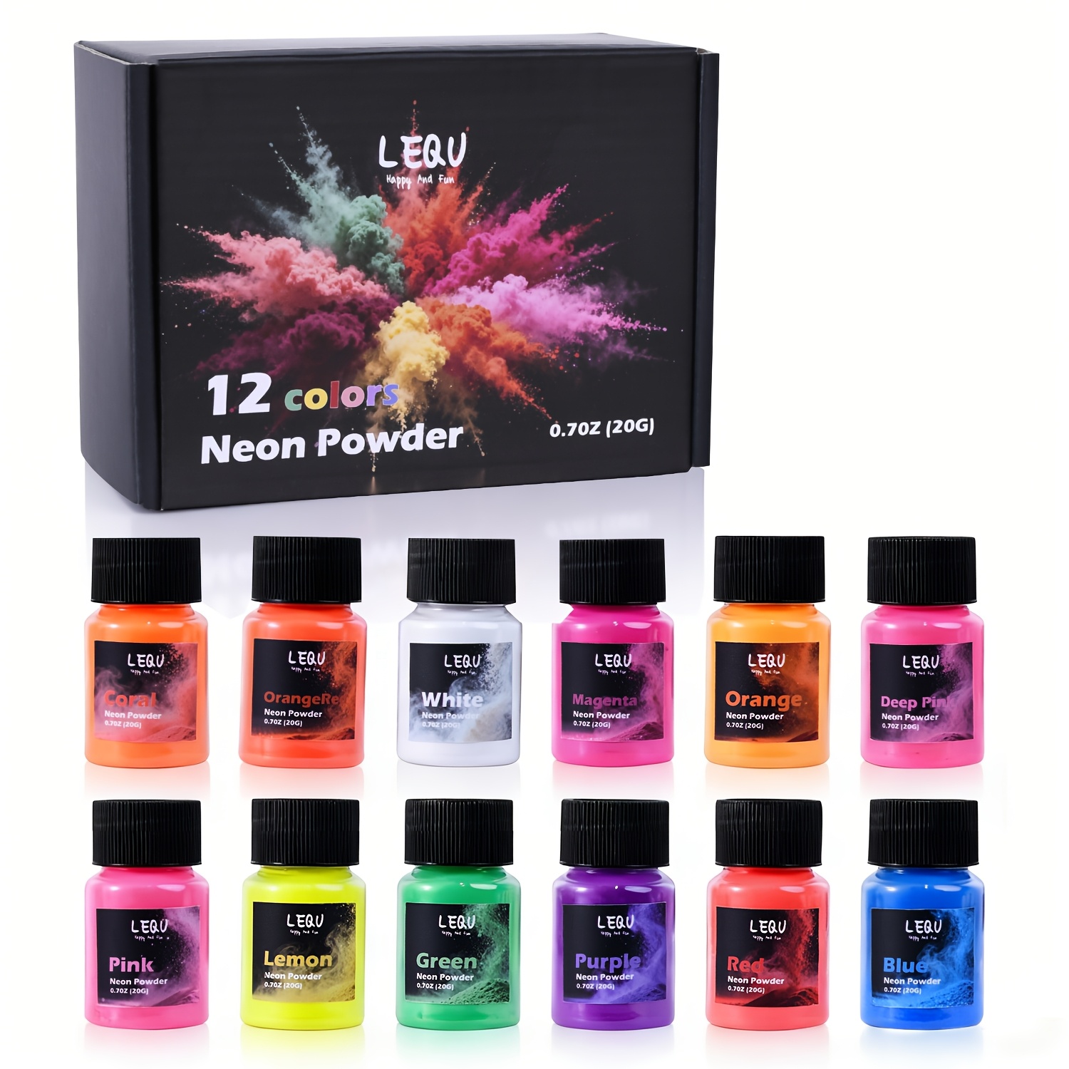 Soap Making Ingredient - Набор неоновых флуоресцентных пигментов LECU, 12